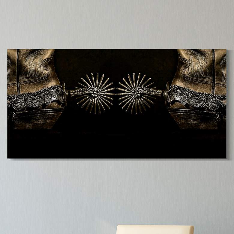 Image 1 Silver Spur Spiral 48" x 24" Frameless Print Glass Wall Art