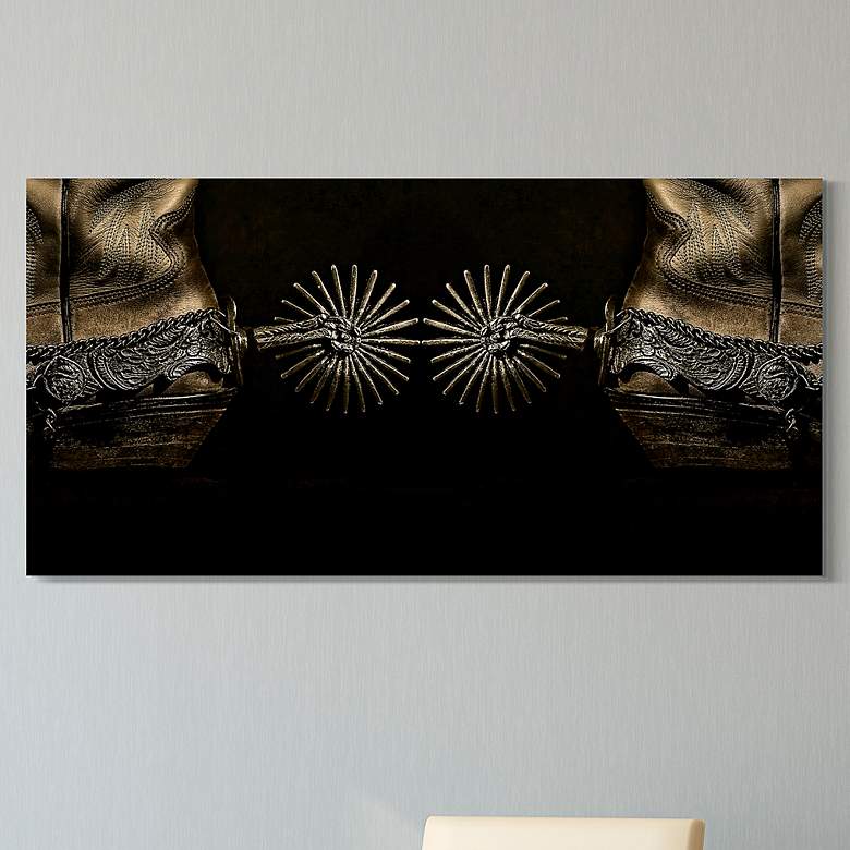 Image 1 Silver Spur Spiral 48 inch x 24 inch Frameless Print Glass Wall Art