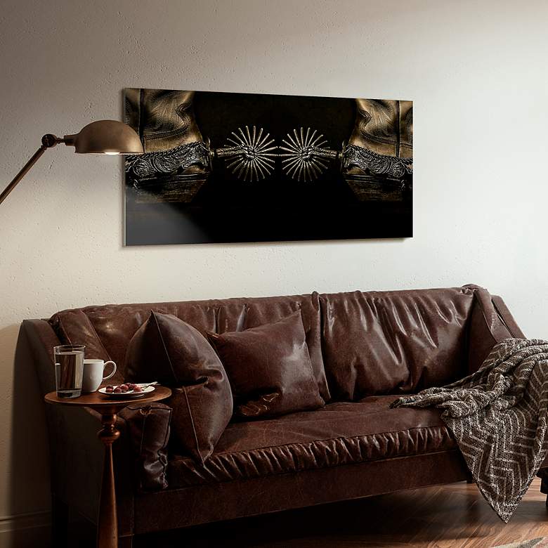 Image 4 Silver Spur Spiral 48" x 24" Frameless Print Glass Wall Art more views
