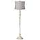 Silver Squiggles Shade Shabby Chic Antique White Floor Lamp