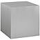 Silver Stainless Steel 19 1/2" Square Modern Cube Side Table