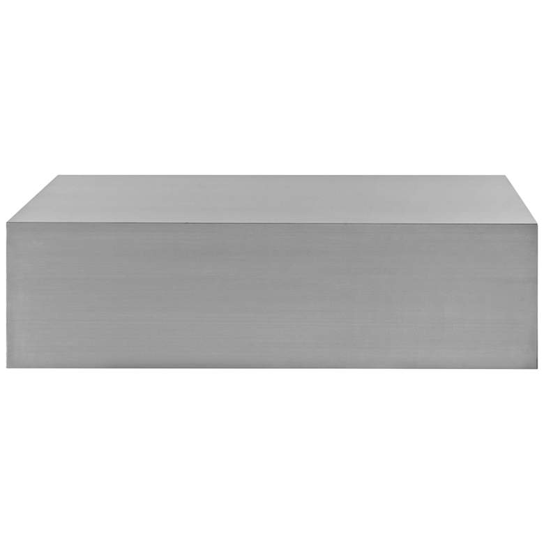 Silver Stainless Steel 54 1/2&quot; Rectangular Coffee Table more views