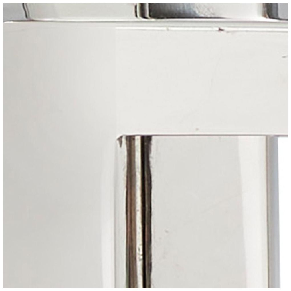 Image 7 Silver Stainless Steel Metal Contemporary Candelabra, 16" x 5" x 16" more views