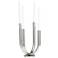 Silver Stainless Steel Metal Contemporary Candelabra, 8" x 8" x 15"