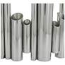 3_Silver Stainless Steel Metal Contemporary Vase, 14" x 4" x 12" more views