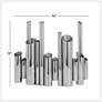 7_Silver Stainless Steel Metal Contemporary Vase, 14" x 4" x 12" more views