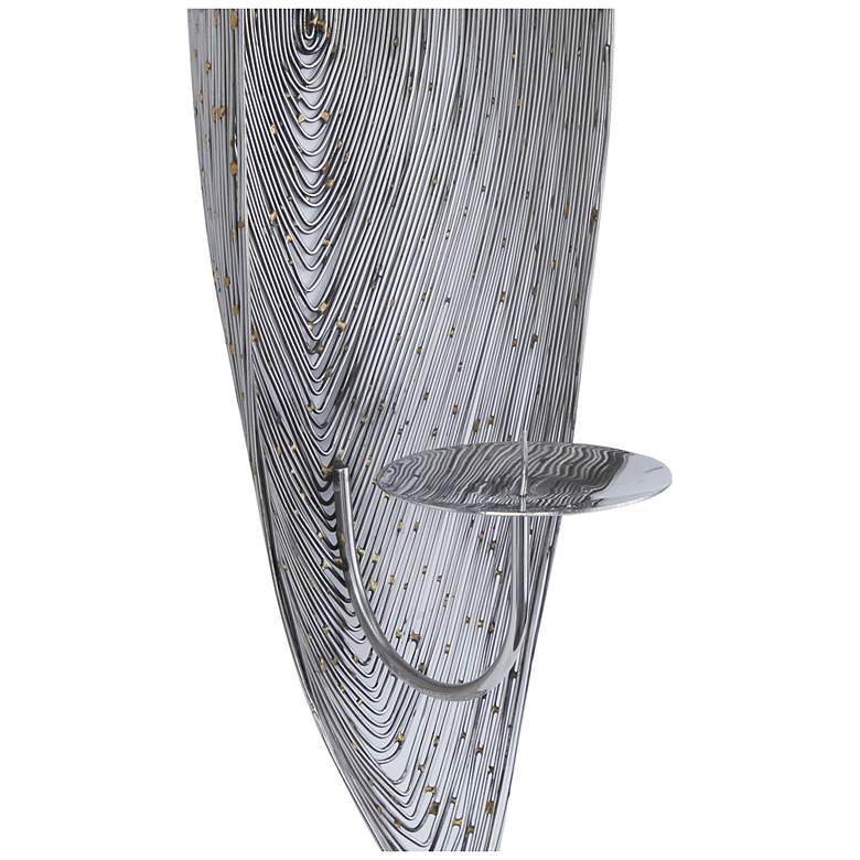 Image 4 Silver Stainless Steel Metal Contemporary Wall Sconce, 6" x 23" x 6" more views