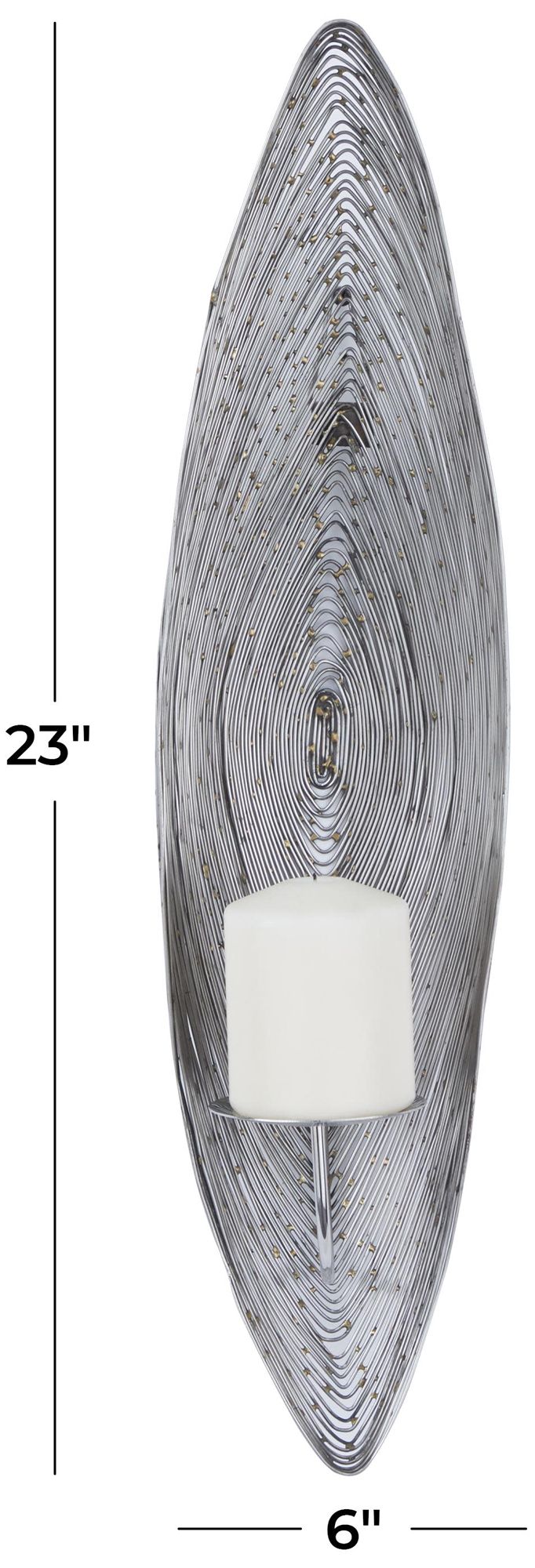 Image 7 Silver Stainless Steel Metal Contemporary Wall Sconce, 6" x 23" x 6" more views