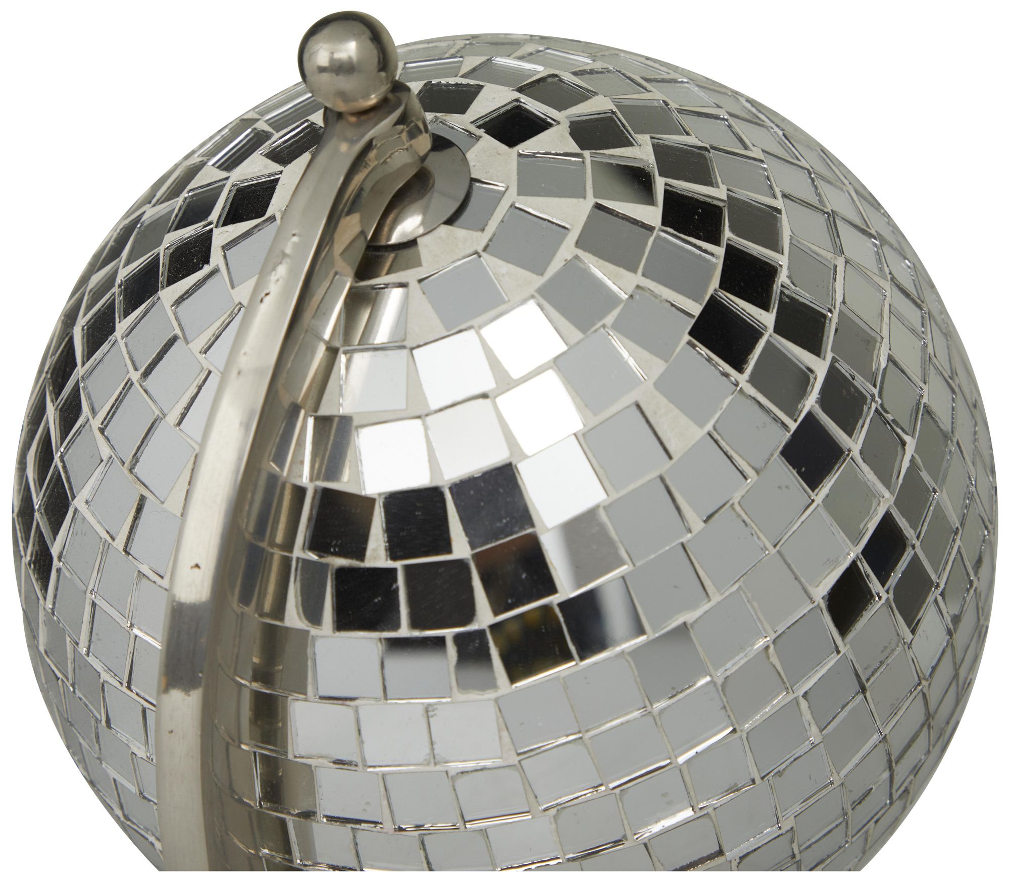 Image 2 Silver Stainless Steel Metal Glam Globe, 8" x 7" x 10" more views
