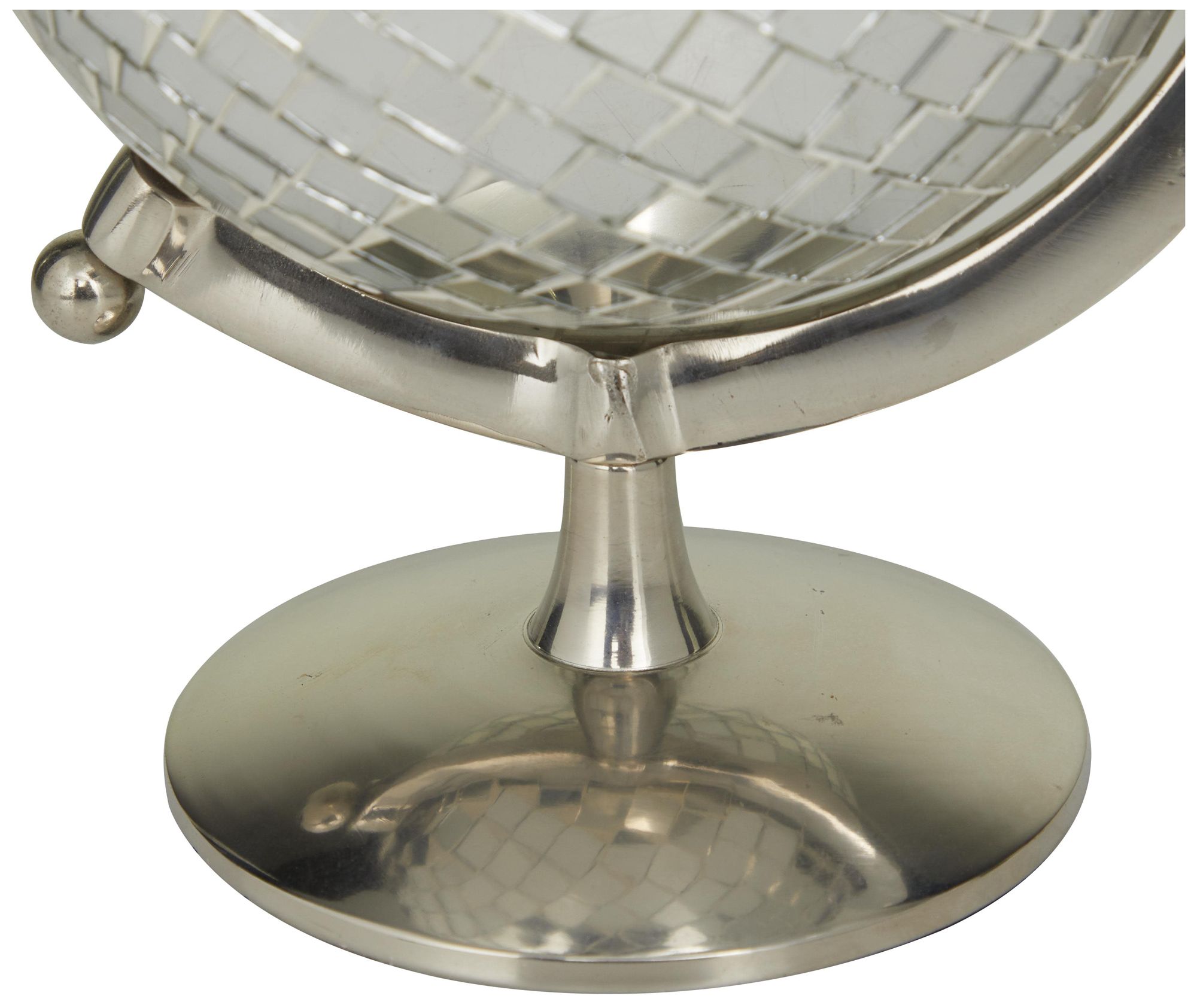 Image 3 Silver Stainless Steel Metal Glam Globe, 8" x 7" x 10" more views