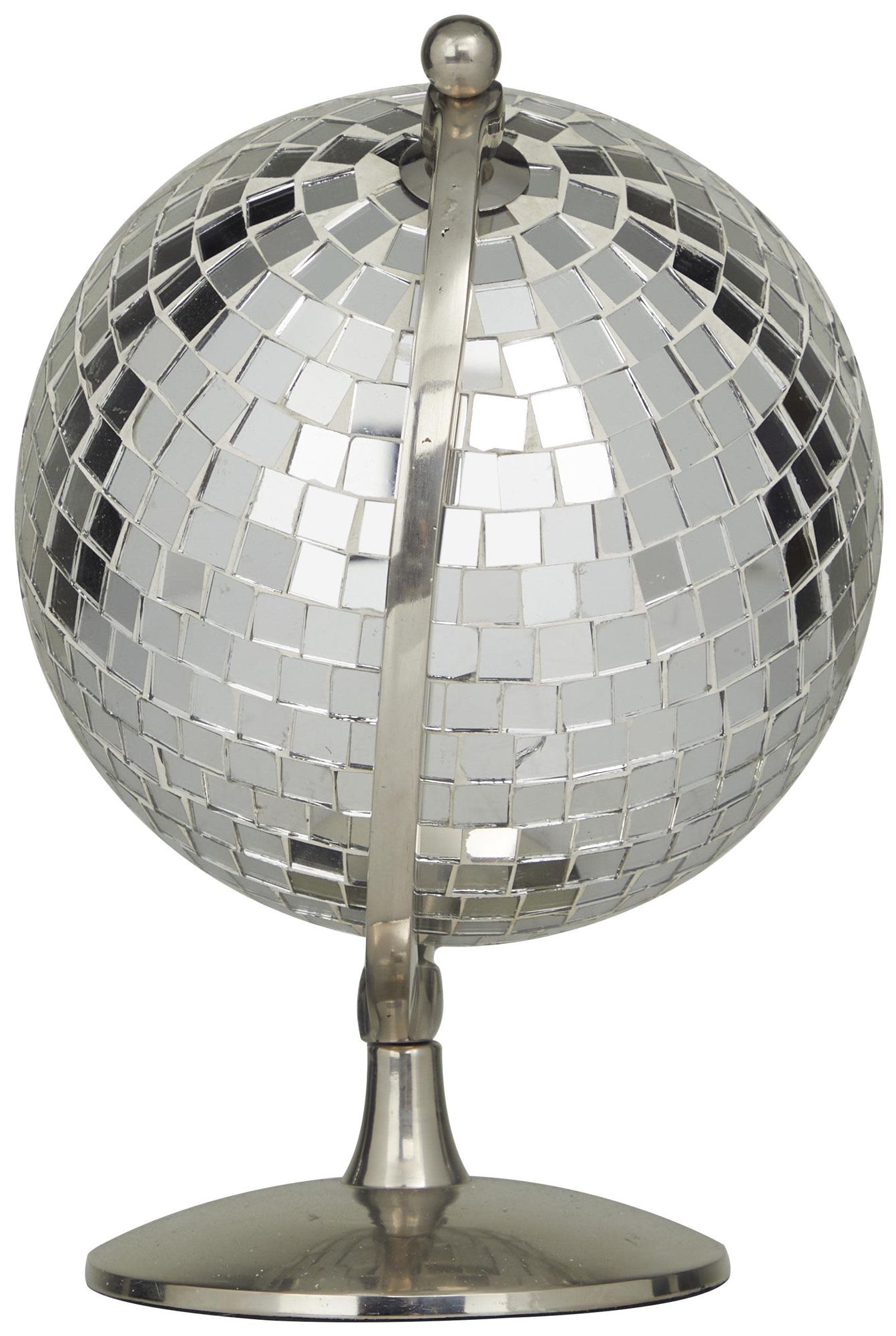 Image 5 Silver Stainless Steel Metal Glam Globe, 8" x 7" x 10" more views