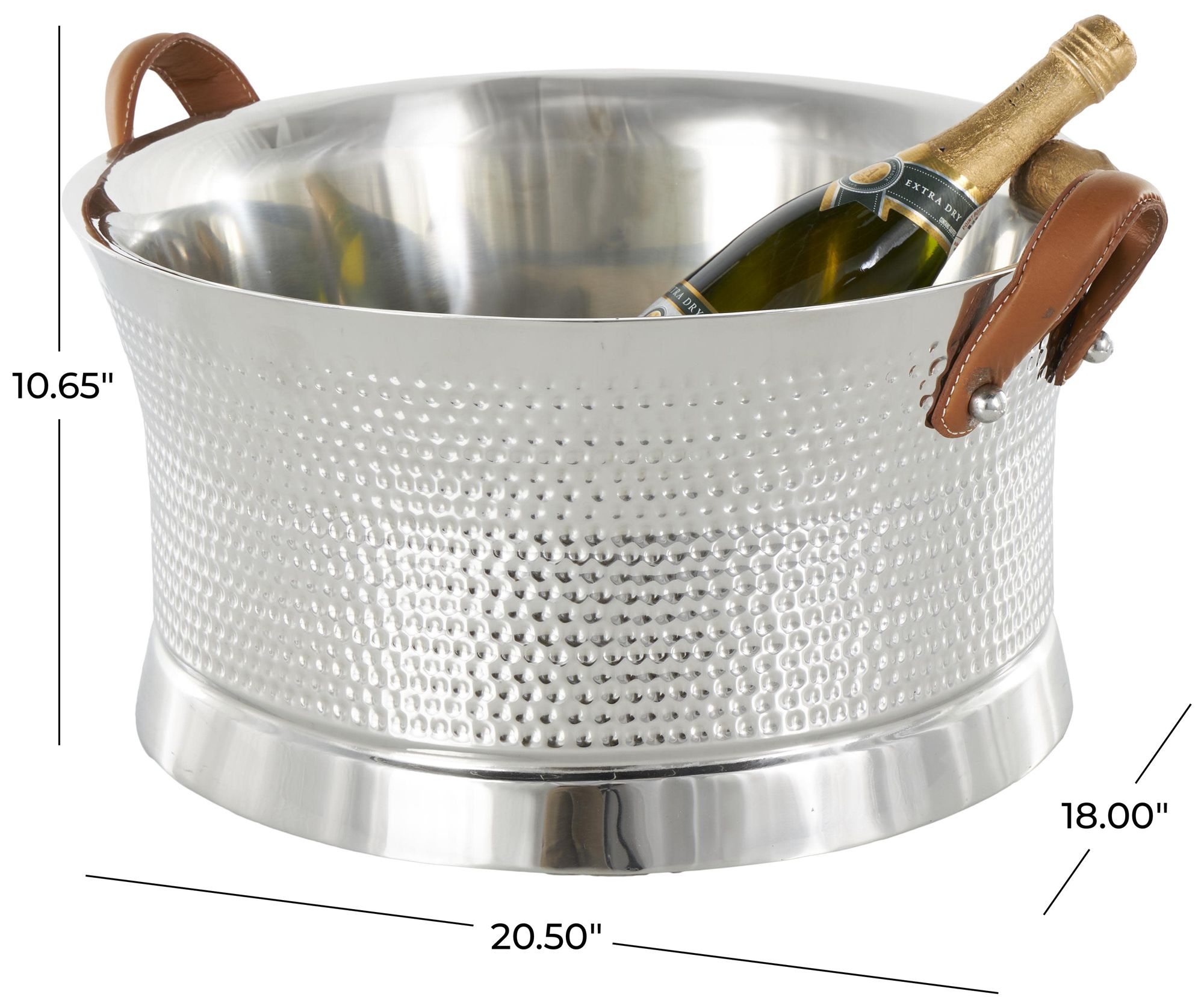 Image 7 Silver Stainless Steel Metal Traditional Ice Bucket, 21" x 18" x 11" more views
