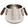 Silver Stainless Steel with Leather Handle Wine Cooler