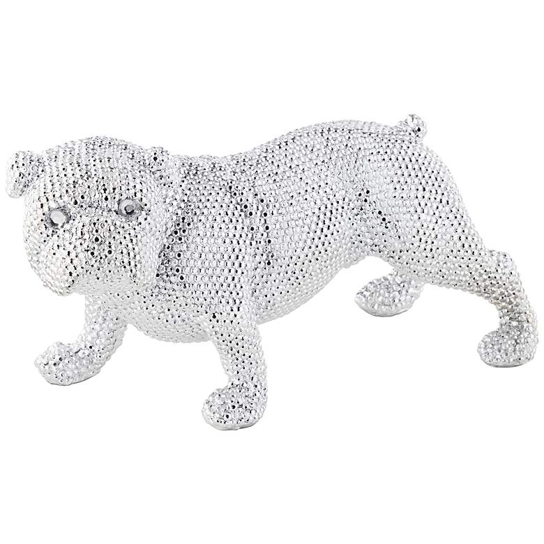 Image 2 Silver Standing Bulldog 15 3/4 inch Wide Sculpture