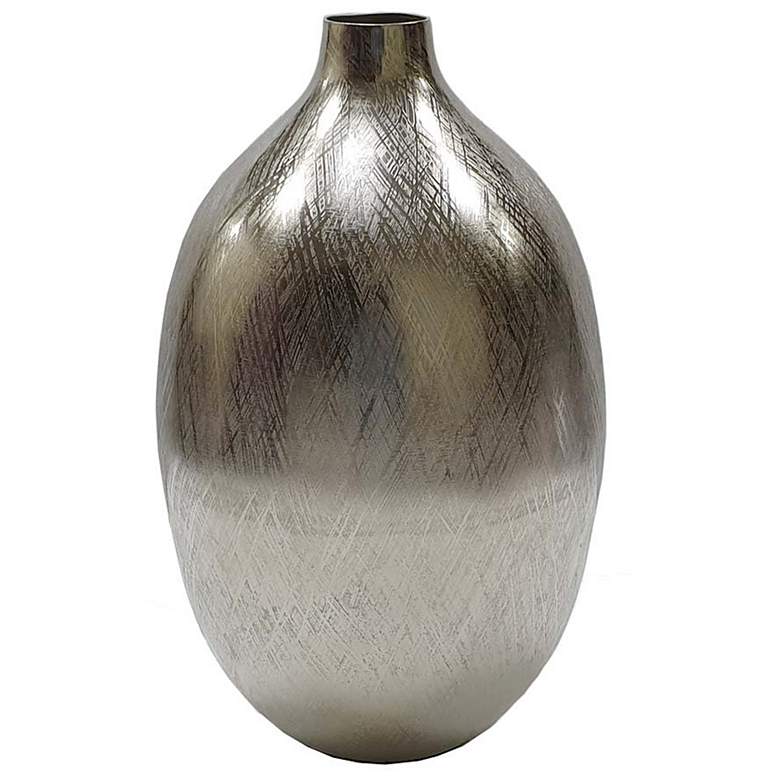 Image 1 Silver Streak 14 inch Round Vase w/ Narrow Mouth