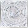 Silver Swirl 36" Square Metallic Framed Canvas Wall Art in scene