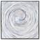 Silver Swirl 36" Square Metallic Framed Canvas Wall Art