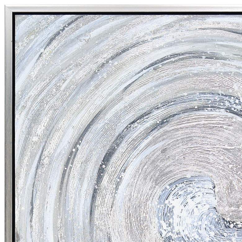 Image 3 Silver Swirl 36 inch Square Metallic Framed Canvas Wall Art more views
