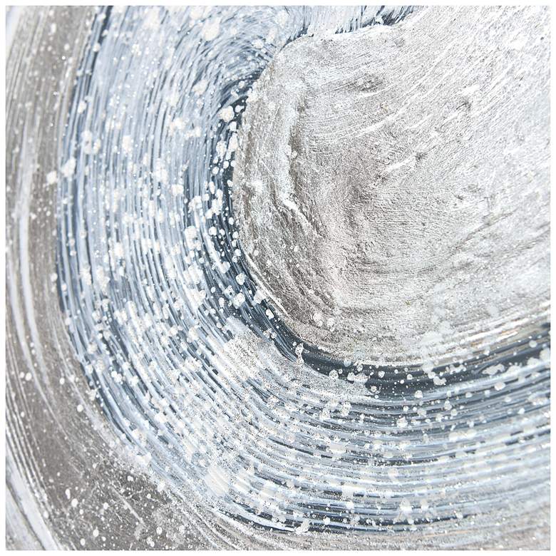 Image 5 Silver Swirl 36" Square Metallic Framed Canvas Wall Art more views