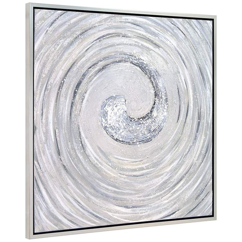 Image 7 Silver Swirl 36" Square Metallic Framed Canvas Wall Art more views