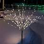 Silver Taped 39"H Decorative Bush w/ Warm White LED Lights
