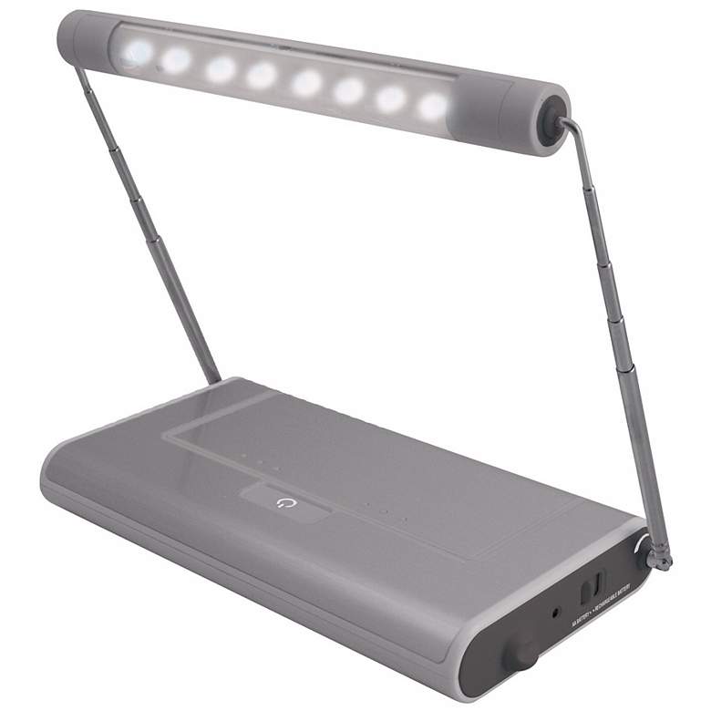 Image 1 Silver USB and Battery-Powered 8-LED Task Light