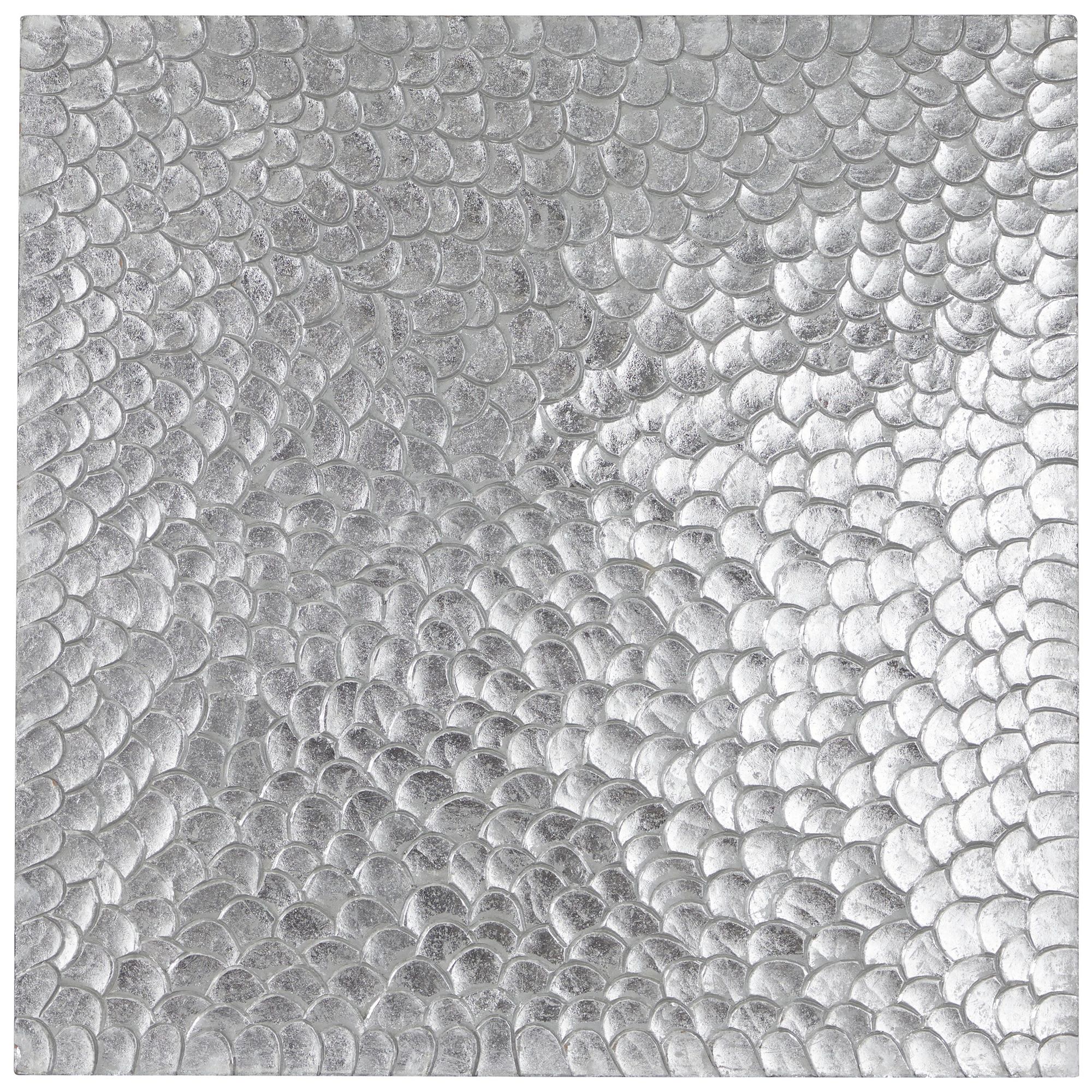 Image 2 Silver Wood Contemporary Wall Decor, 48" x 2" x 49"