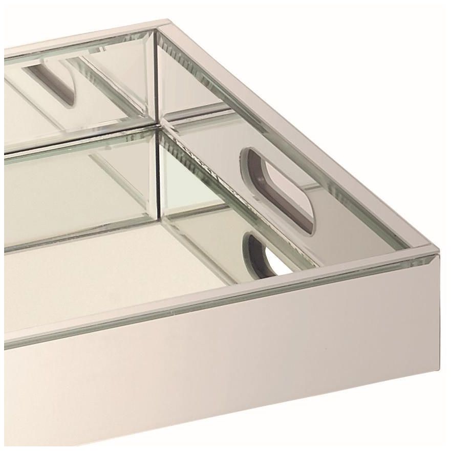 Image 2 Silver Wooden Glam Tray, 18" x 14" x 3" more views