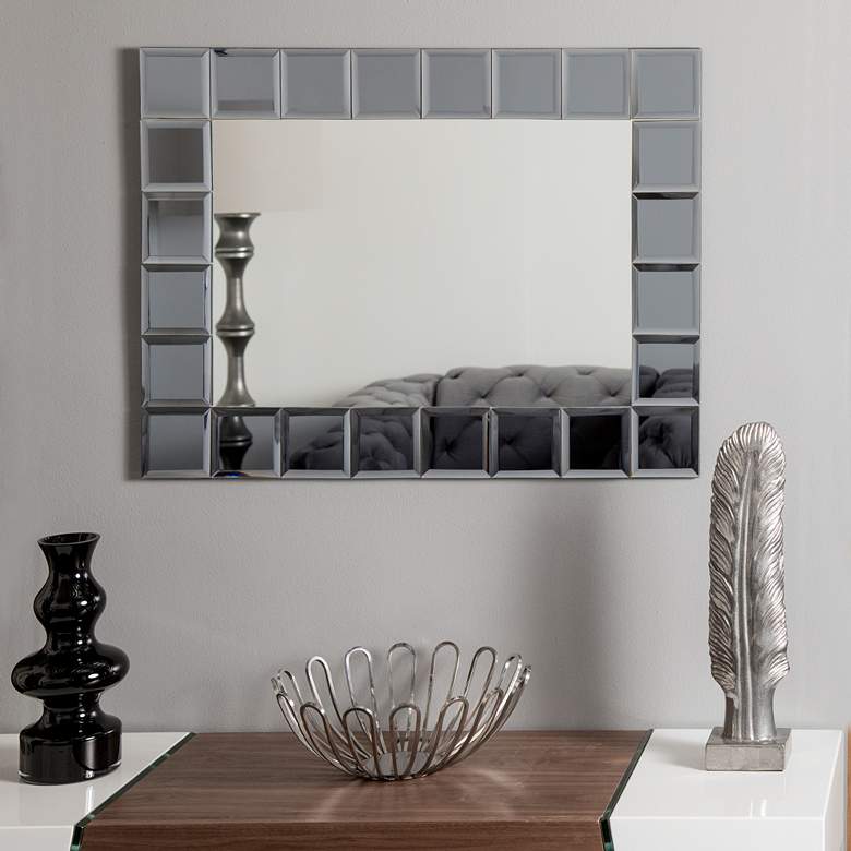 Image 2 SilverLake Gray 23 1/2 inch x 31 1/2 inch Frameless Wall Mirror more views