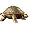 Silvery Gold Carved 17 1/2" Wide Tortoise Statue