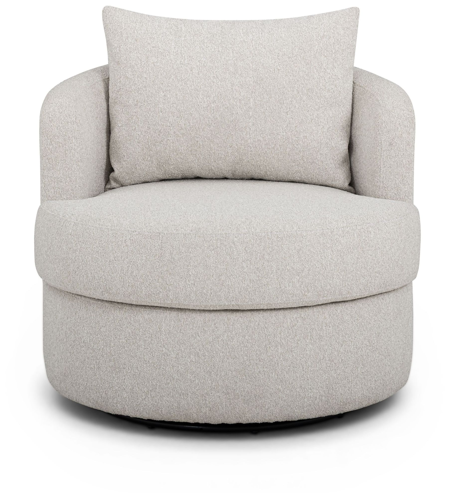 Image 2 Silvi Off-White Boucle Swivel Chair more views