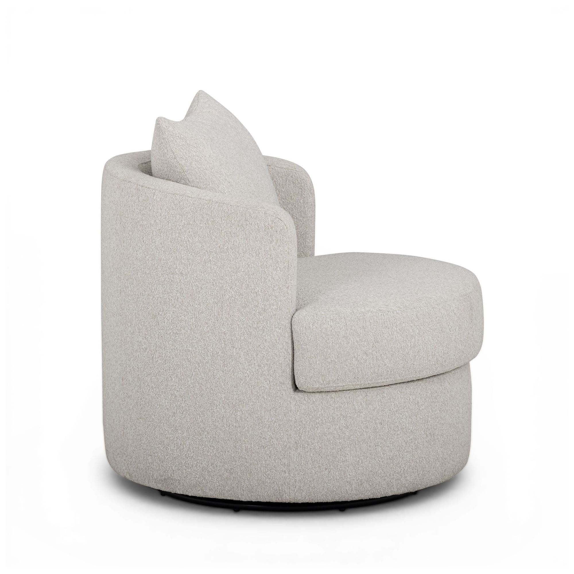 Image 4 Silvi Off-White Boucle Swivel Chair more views