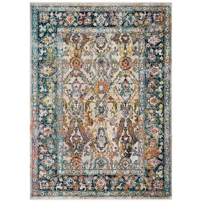 Image 1 Silvia SIL-01 5'x7'6" Stone and Teal Rectangular Area Rug