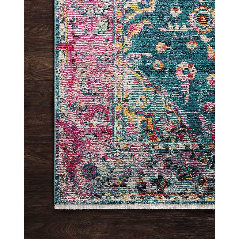 Silvia SIL-02 5&#39;x7&#39;6 inch Teal and Berry Rectangular Area Rug more views