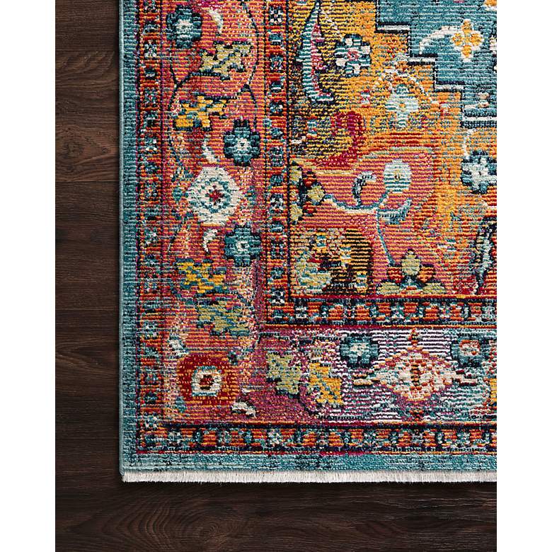 Image 3 Silvia SIL-04 5&#39;x7&#39;6 inch Blue and Fiesta Rectangular Area Rug more views