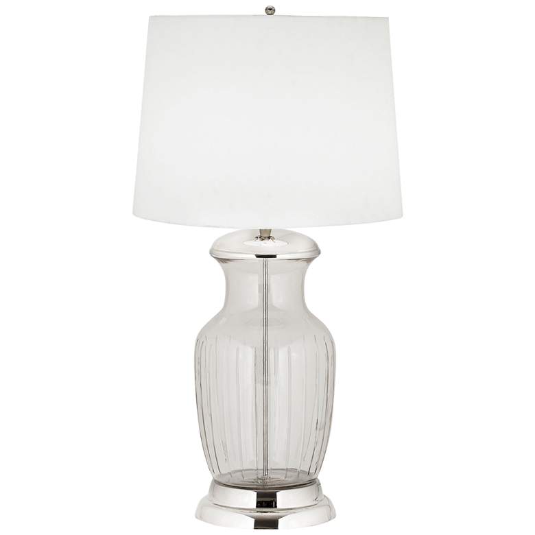 Image 1 Silvis Glass Urn Clear and Polished Nickel Table Lamp