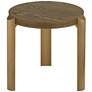3_Simmons 21 1/2" Wide Brown Wood Round End Table