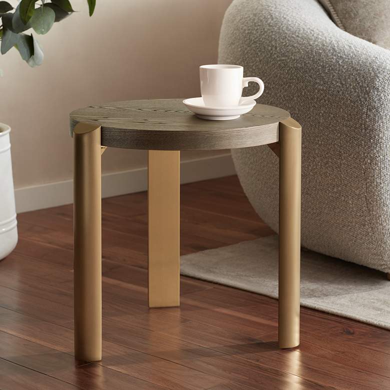 Image 2 Simmons 21 1/2" Wide Brown Wood Round End Table