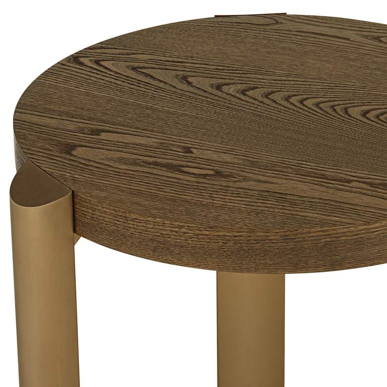 Image 4 Simmons 21 1/2" Wide Brown Wood Round End Table more views