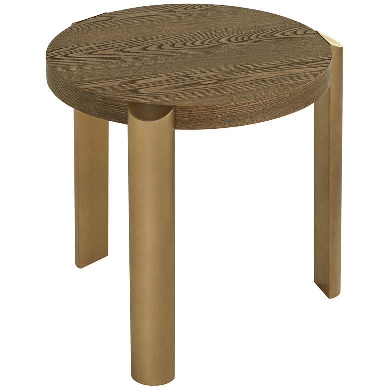 Image 7 Simmons 21 1/2" Wide Brown Wood Round End Table more views