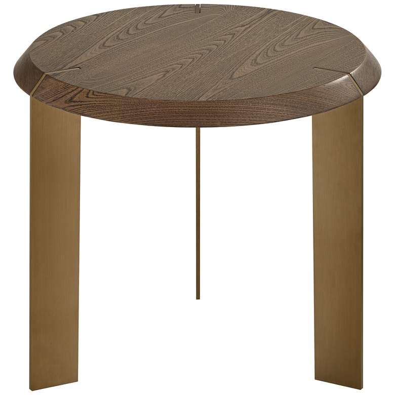 Image 2 Simmons 21 1/2" Wide Brown Wood Sleek Round End Table