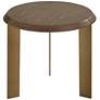 2_Simmons 21 1/2" Wide Brown Wood Sleek Round End Table