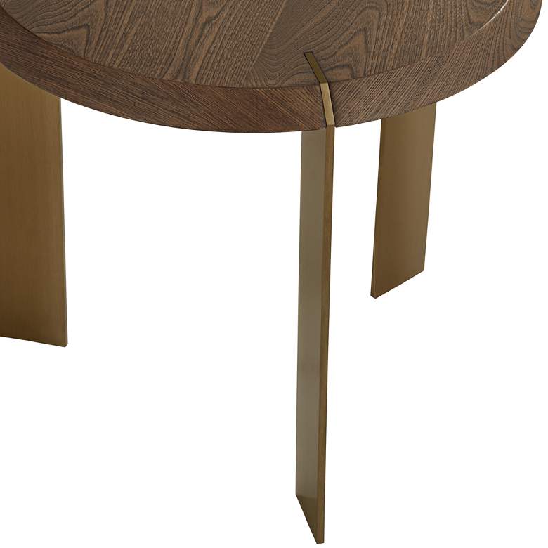 Image 4 Simmons 21 1/2" Wide Brown Wood Sleek Round End Table more views