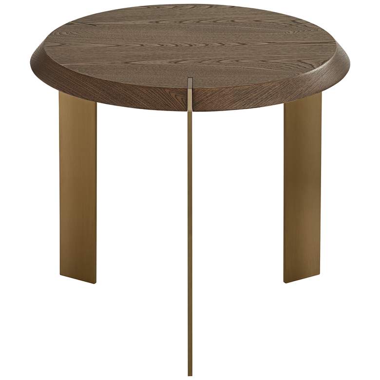 Image 5 Simmons 21 1/2" Wide Brown Wood Sleek Round End Table more views