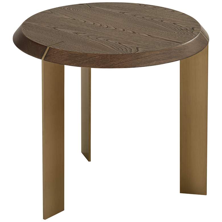 Image 6 Simmons 21 1/2" Wide Brown Wood Sleek Round End Table more views