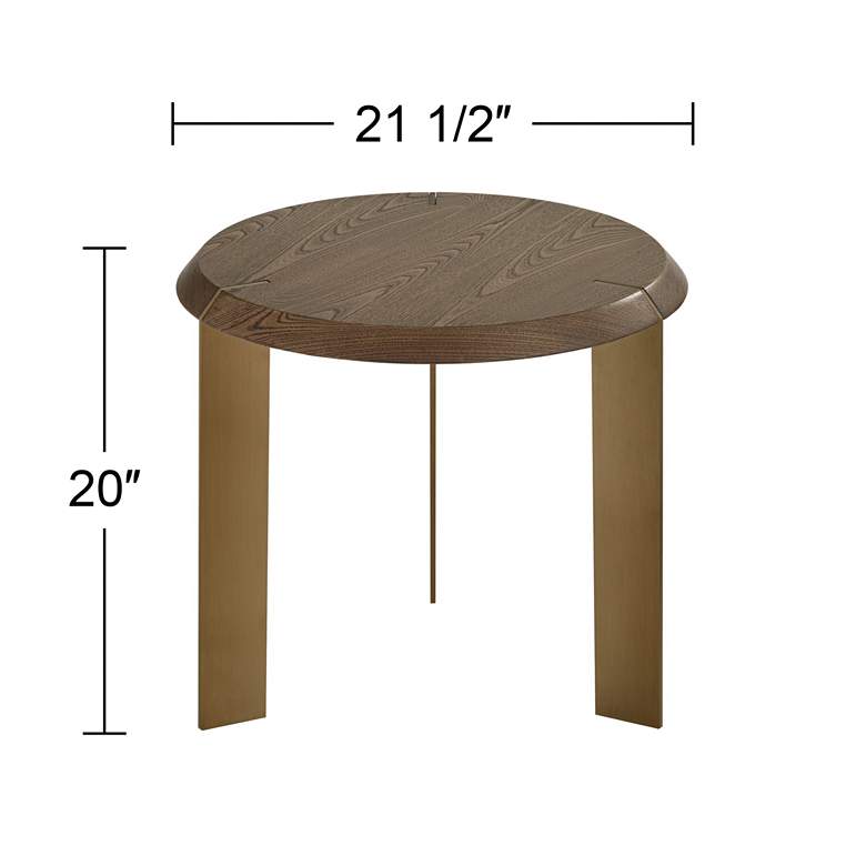 Image 7 Simmons 21 1/2" Wide Brown Wood Sleek Round End Table more views
