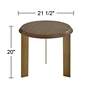 7_Simmons 21 1/2" Wide Brown Wood Sleek Round End Table more views