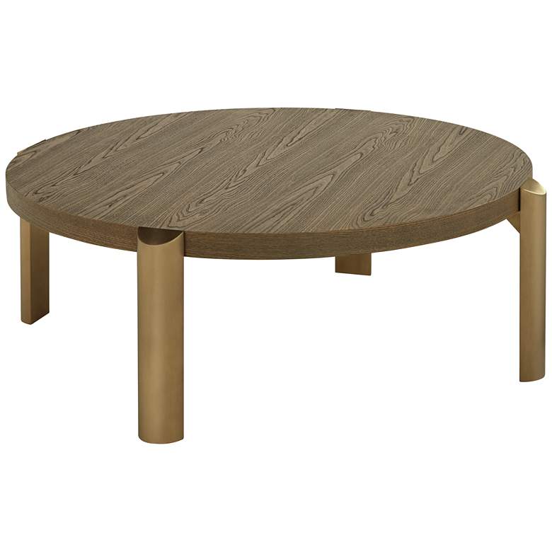 Image 3 Simmons 40 1/4" Wide Brown Wood Round Coffee Table