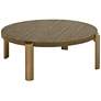 3_Simmons 40 1/4" Wide Brown Wood Round Coffee Table