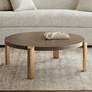 2_Simmons 40 1/4" Wide Brown Wood Round Coffee Table